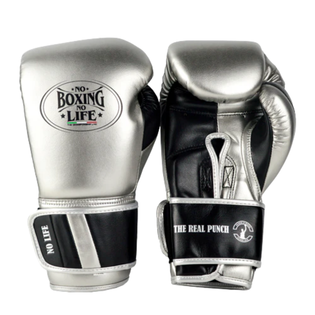 Customizable boxing glove, High Quality COPIES of Branded Gloves Silver/Black