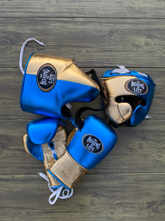 No Boxing No Life set, NBNL Gold/blue Boxing set, No Boxing No Life Head Guard