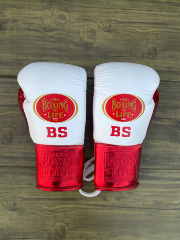 Customizable boxing glove, High Quality COPIES of Branded Gloves White/Red
